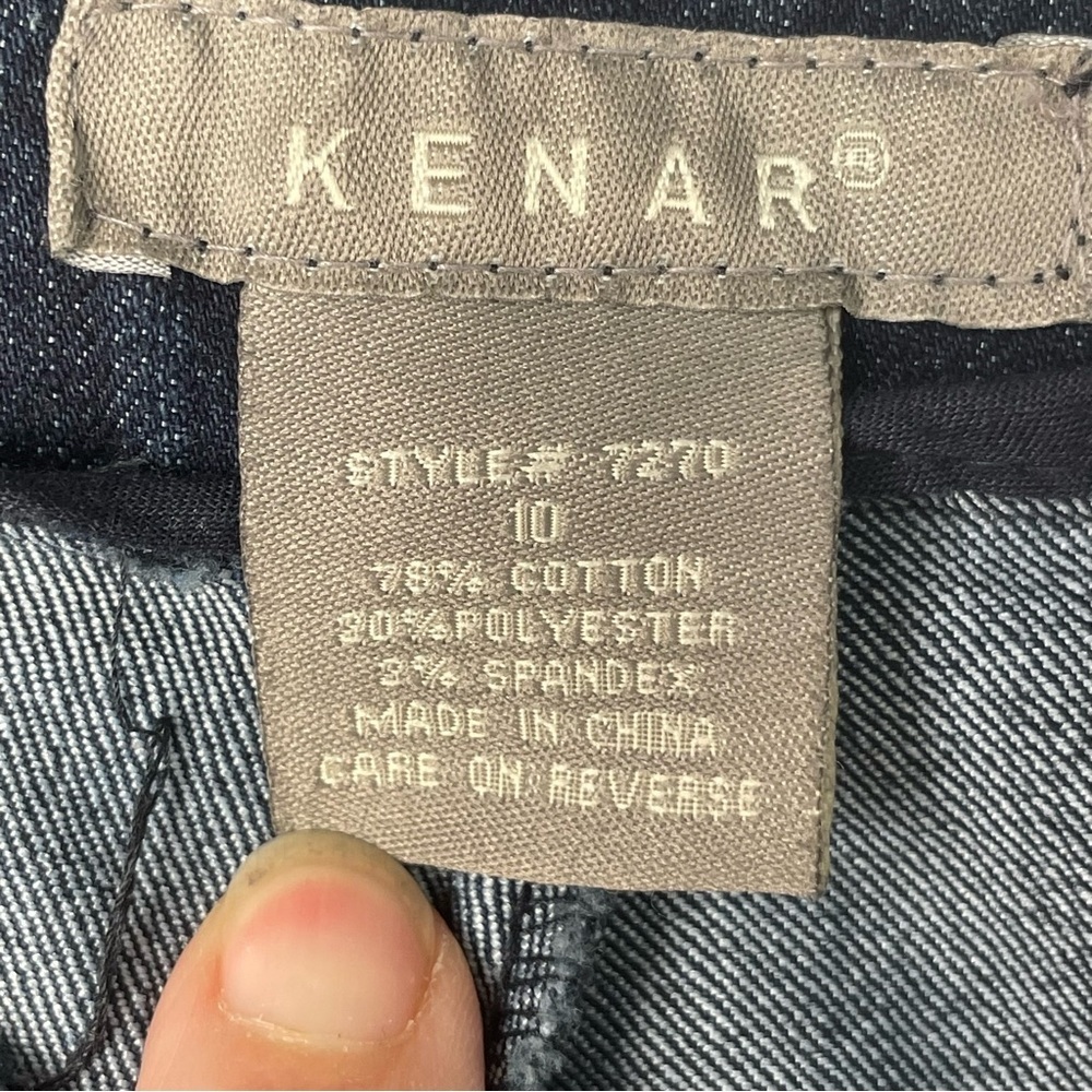Kenar Nautical Wide Straight leg Dark Wash Sz 10 Front Button‎ Placket Closure - Picture 15 of 16